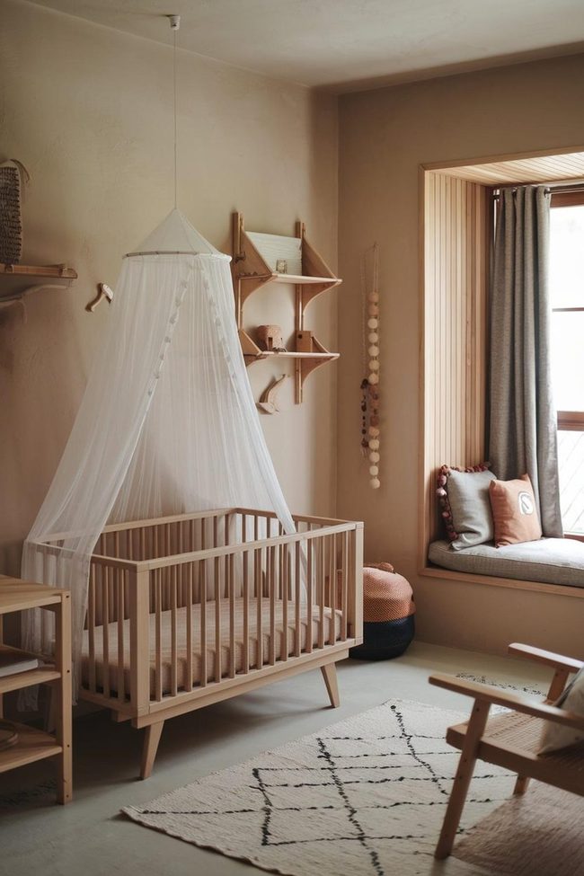 Geometric Shelves Scandinavian Neutral Nursery
