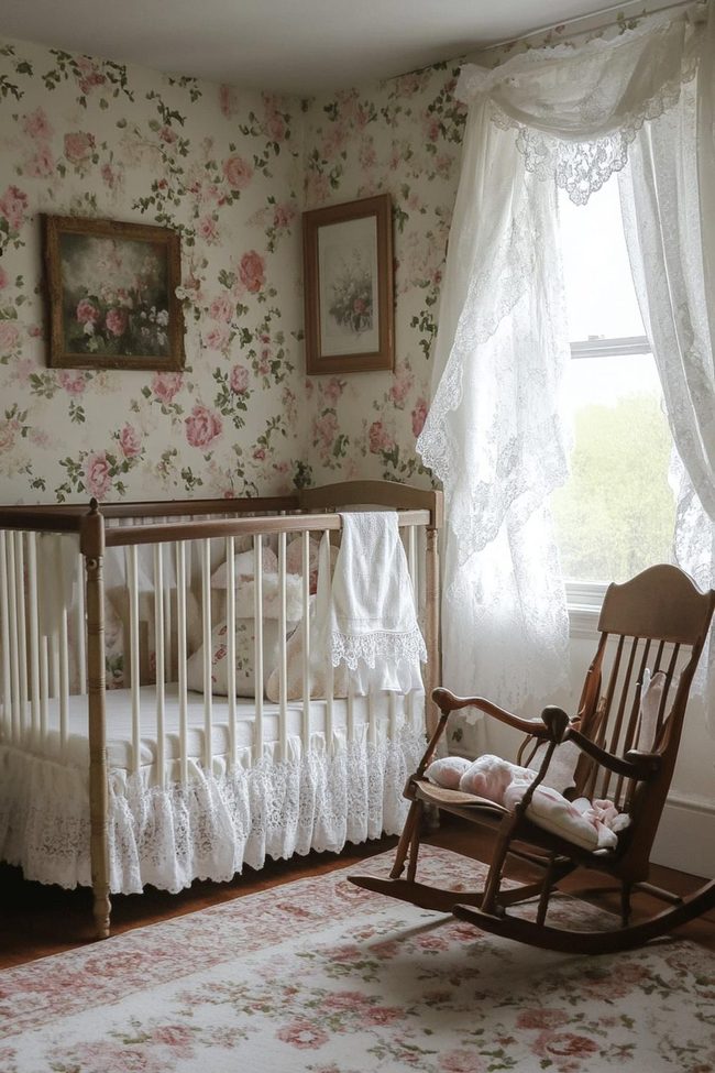 Pastels And Vintage Florals Nursery
