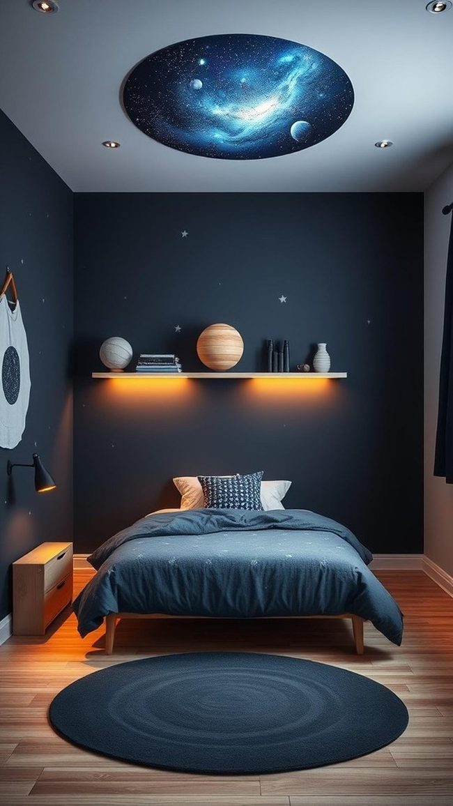 Deep Blue Cosmic Bedroom