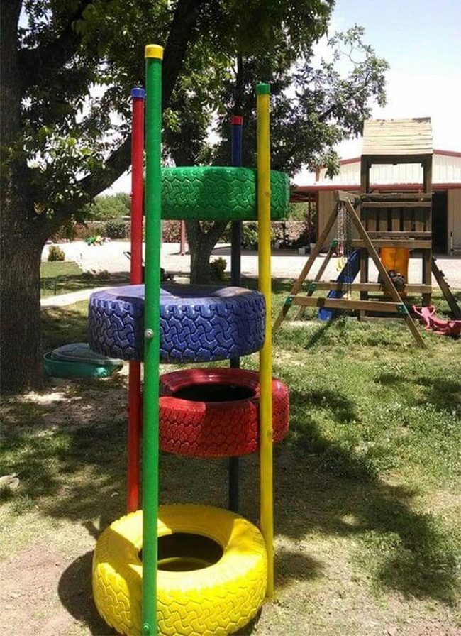 Recycled Tire Climbing Tower