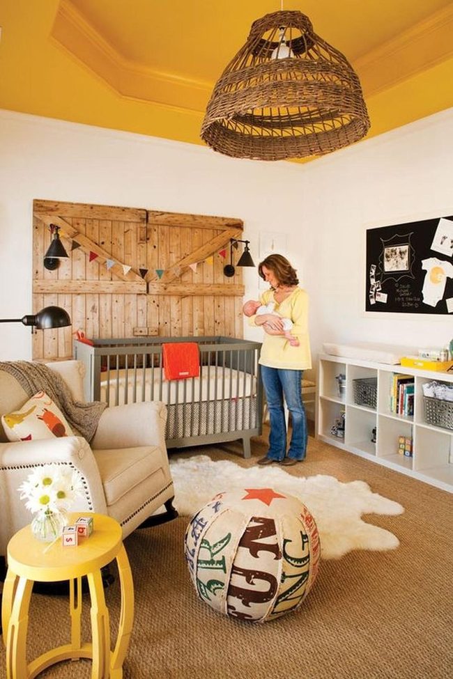 Yellow Ceiling Nursery Essentials