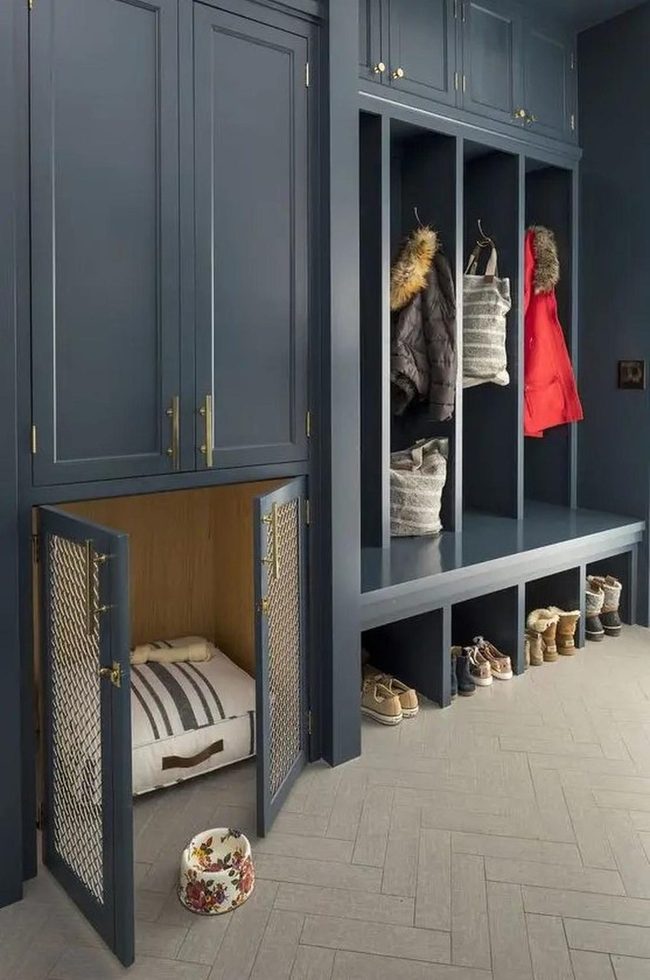 Blue Navy Mudroom Storage