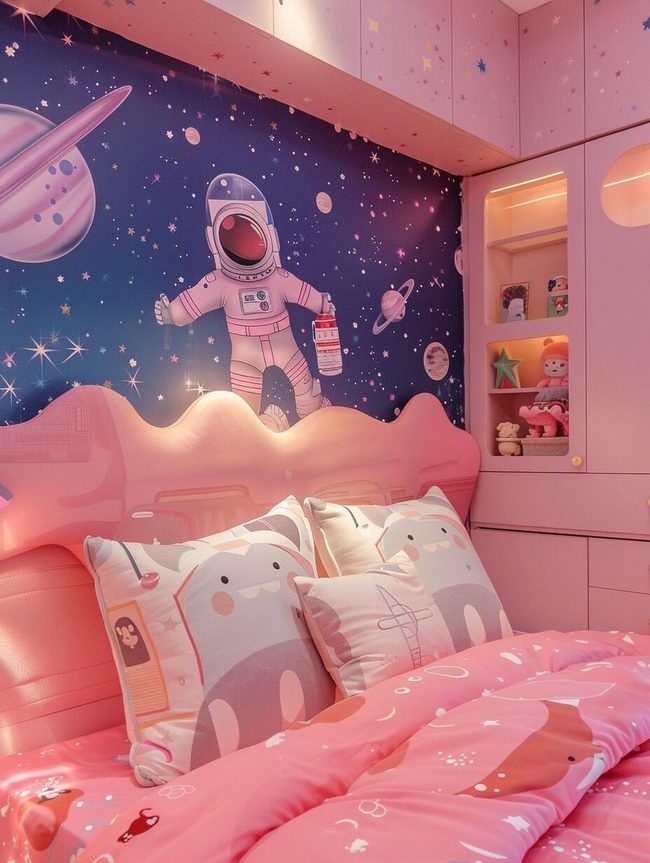Purple Galaxy Bedding Statement Feature