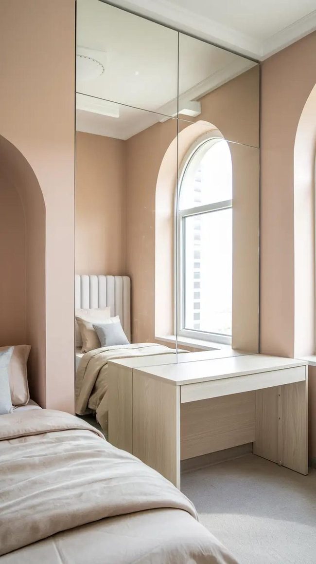 Vertical Mirrors Double Your Space