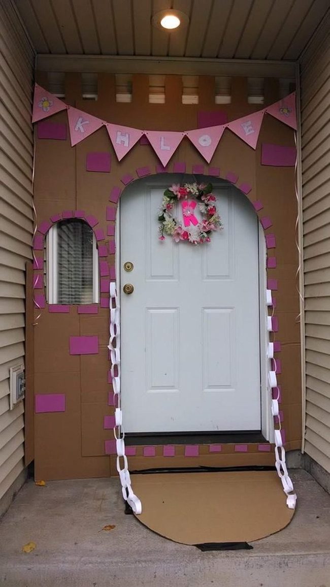 Pink Cardboard Castle Entrance
