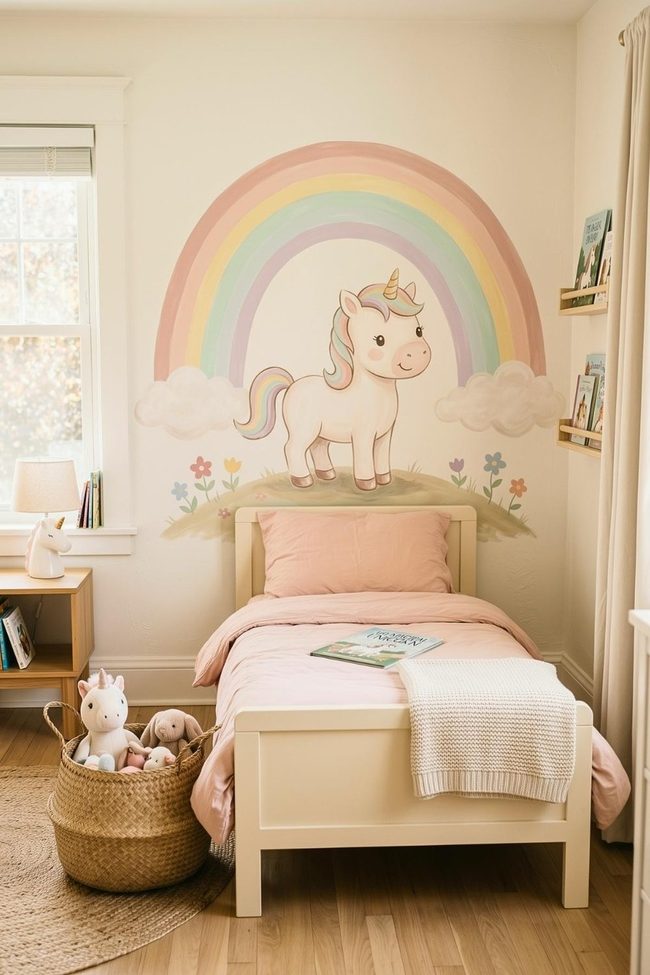 Unicorn Rainbow With Hand-Painted Clouds