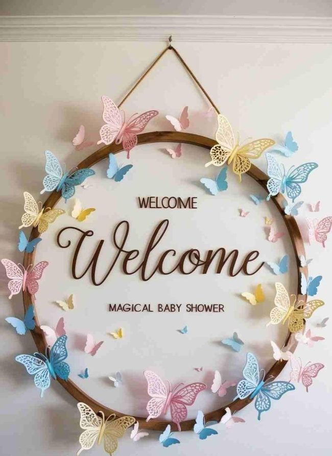 3D Butterfly Welcome Sign Entrance