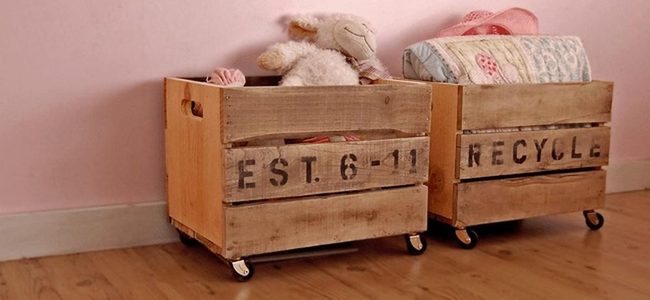 Weathered Wood Storage Crates