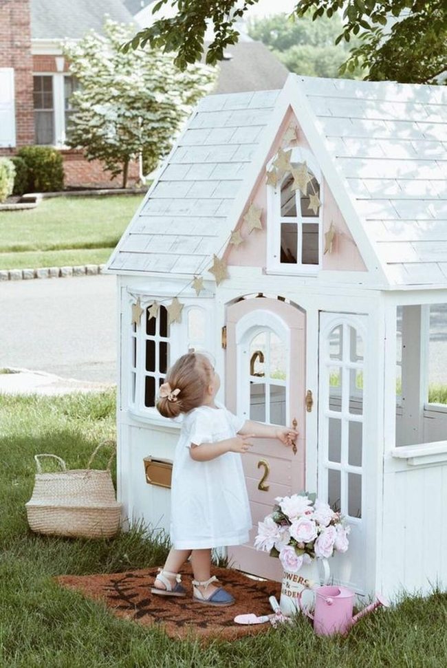 Pink Playhouse Sunlit Garden