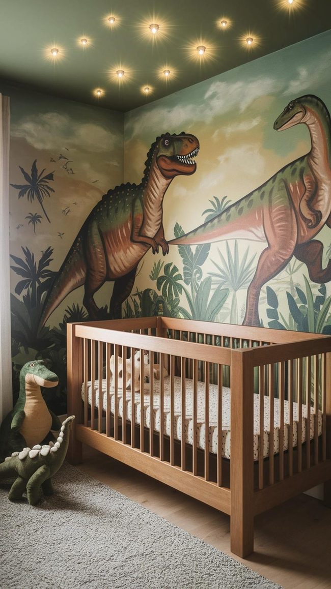 Green Jungle Dinosaur Adventure Nursery