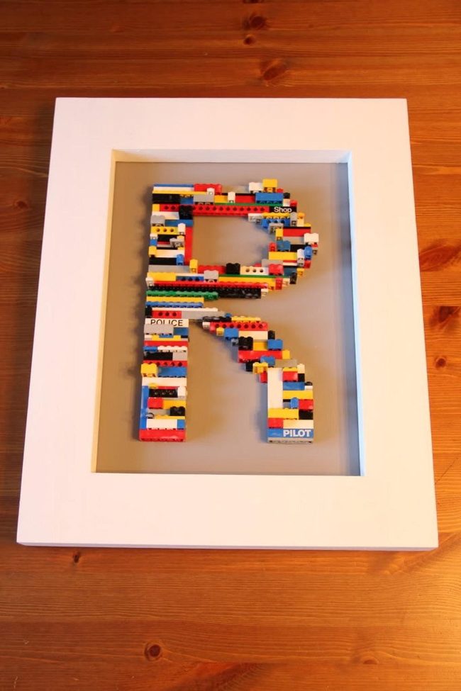 Colorful Lego Letter On Wood