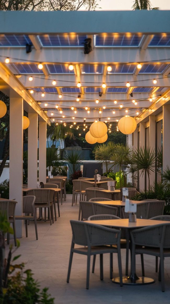 Lanterns and Solar Illumination Dining
