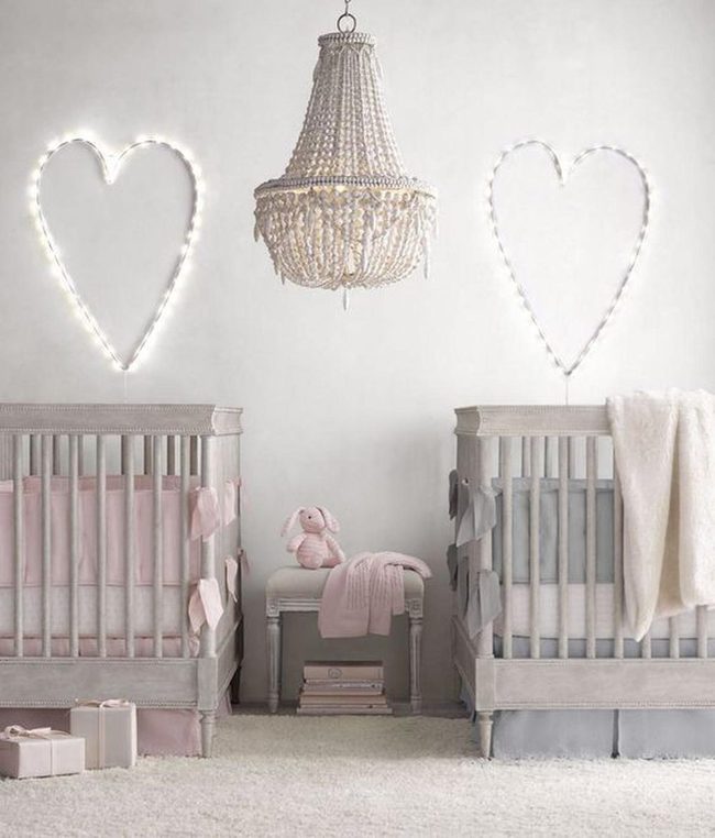 Pink And Blue Twin Cribs