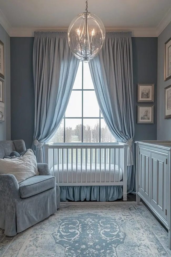 Light Blue Nursery With Natural Brightness