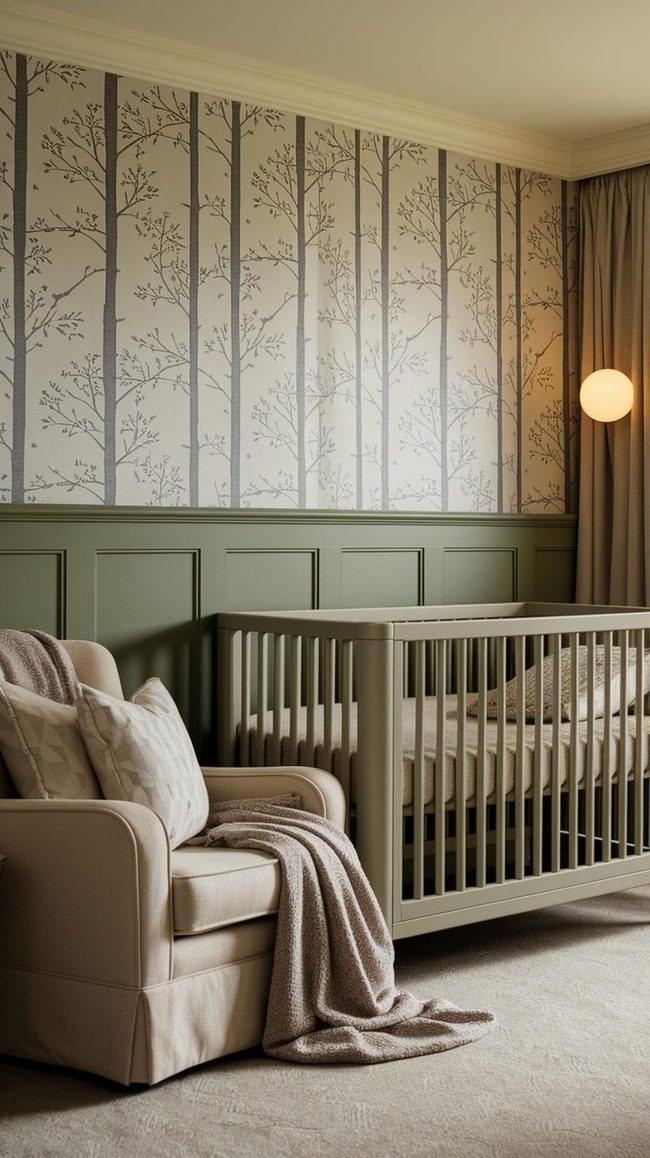 Green Forest Nursery With Wood