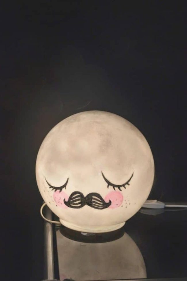 Mr Moon Fabric Lamp For Kids