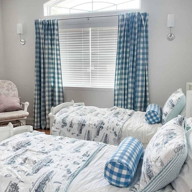 Blue Check Bedroom Sanctuary