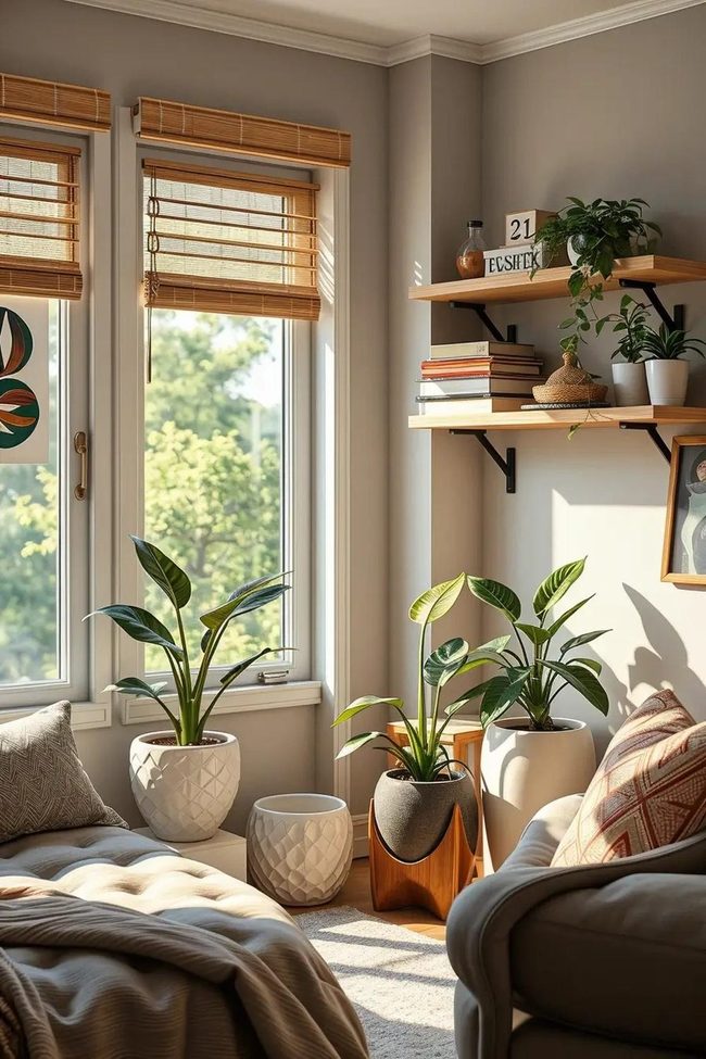 Green Plants Dorm Room Transformation
