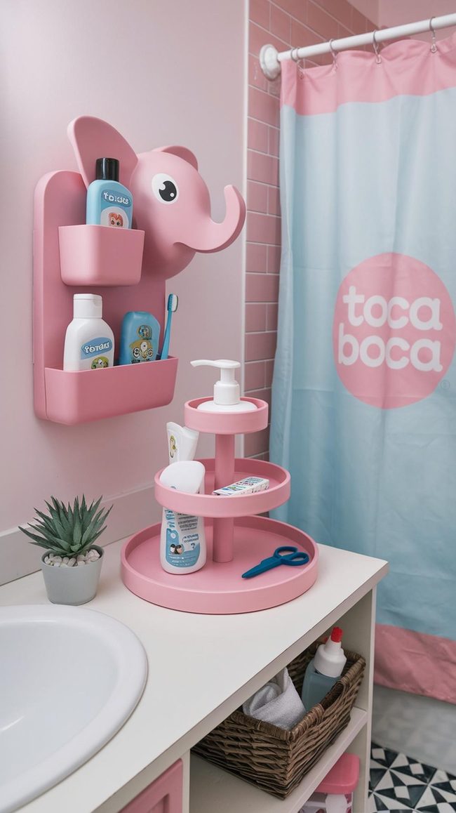 Colorful Wall Organizers Bathroom Storage