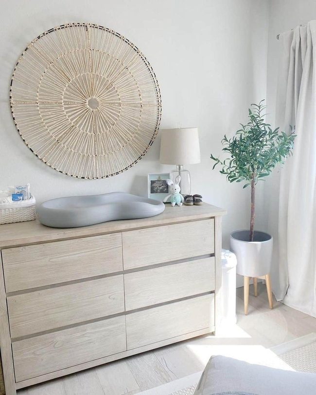 Blue Walls, Living Plants, Light Wood