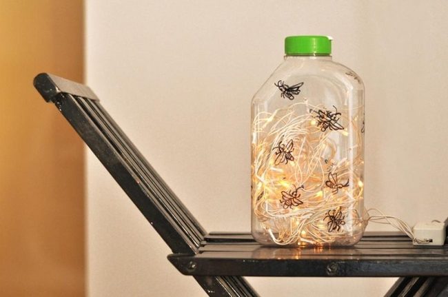 Glowing Jars With Black Bees