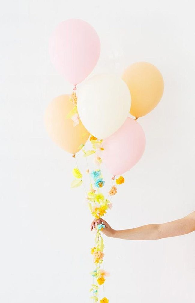 Pastel Balloons, Paper Flowers, Joy