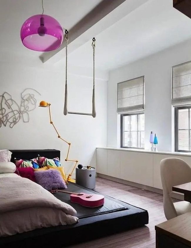 Pink Guitar Bedroom Swing