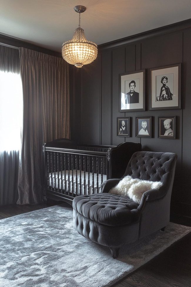 Black And White Silver Screen Nursery