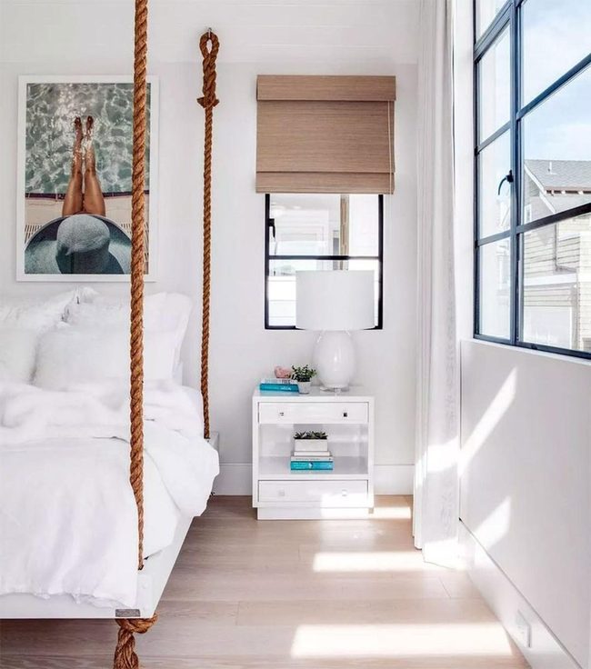 Rope-Suspended Bed, Coastal Modern