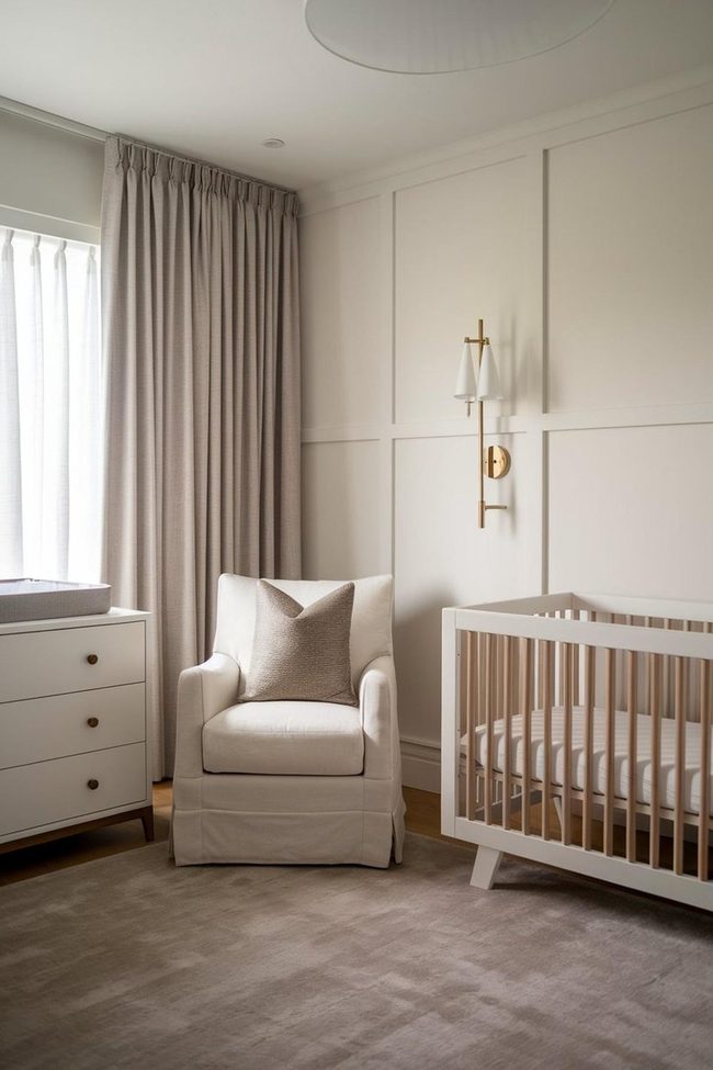Lavender Nursery with White Furniture