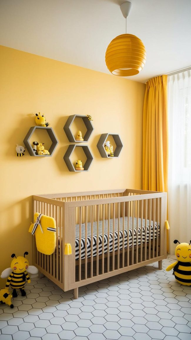 Yellow And Black Bee Nursery Design