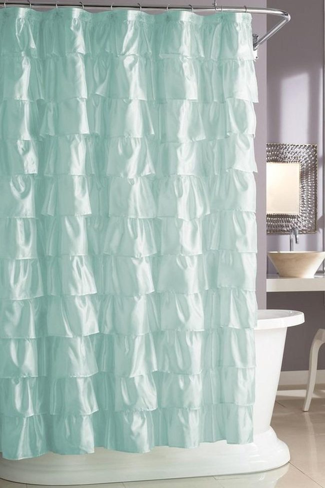 Light Blue Ruffled Shower Sanctuary
