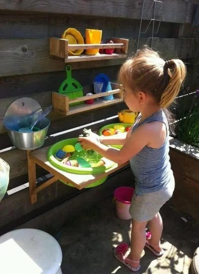 Green Water Table Concrete Sunlight