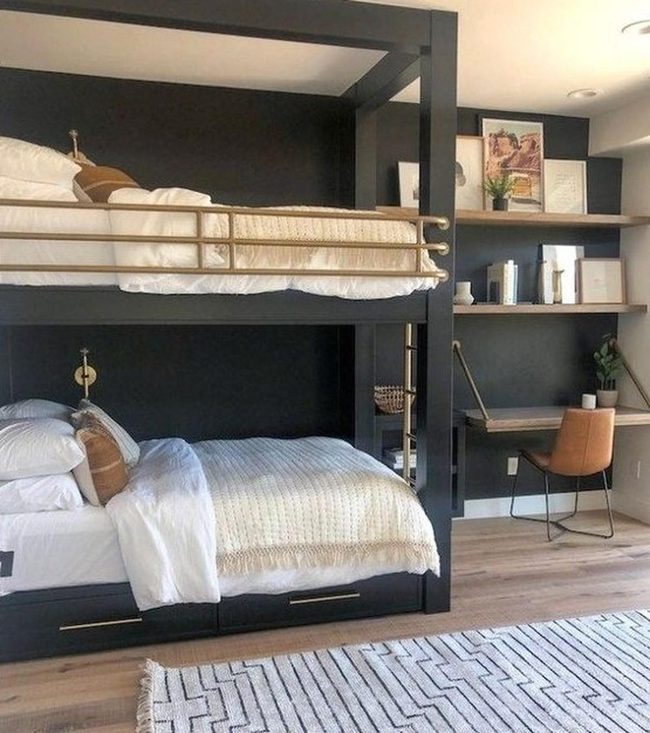 Black Frame Bunk Gold Accents
