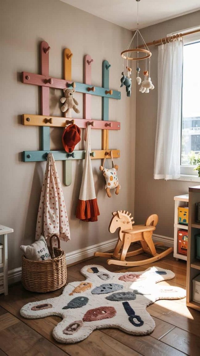 Wall Hooks Maximize Nursery Space