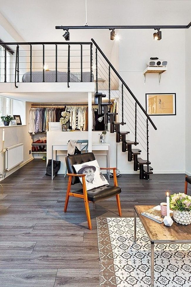 Black Railing Loft Bedroom
