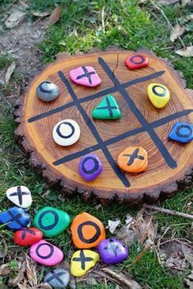 Painted Stone Tic-Tac-Toe