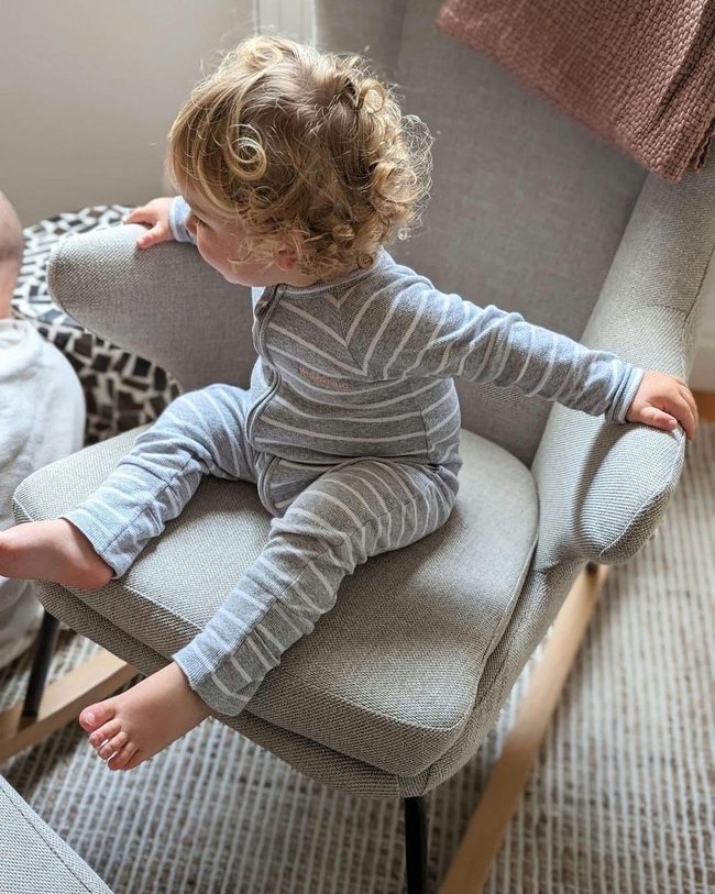 Grey Fabric Rocker For Two