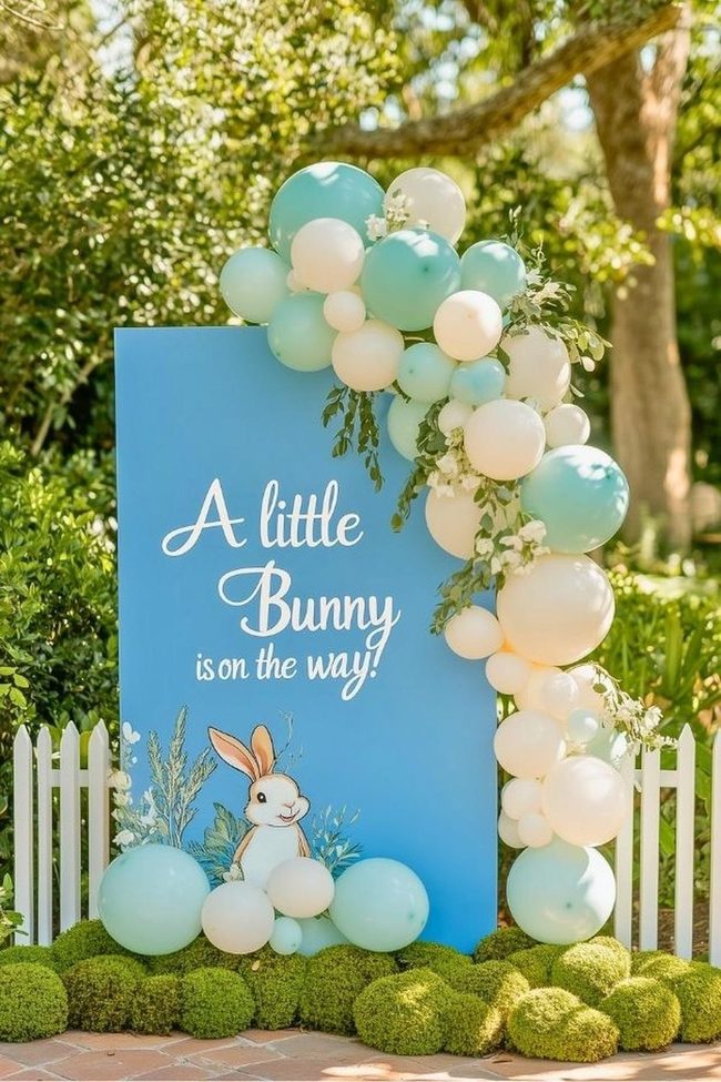 Pastel Blue Balloon Arch Easter