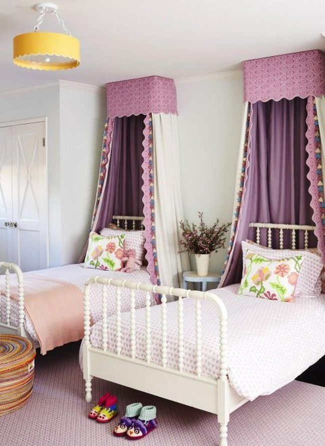 Pink Petals Meet Purple Drapes