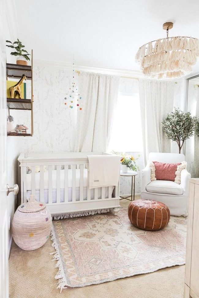 Pink Tassel Nursery With Greenery