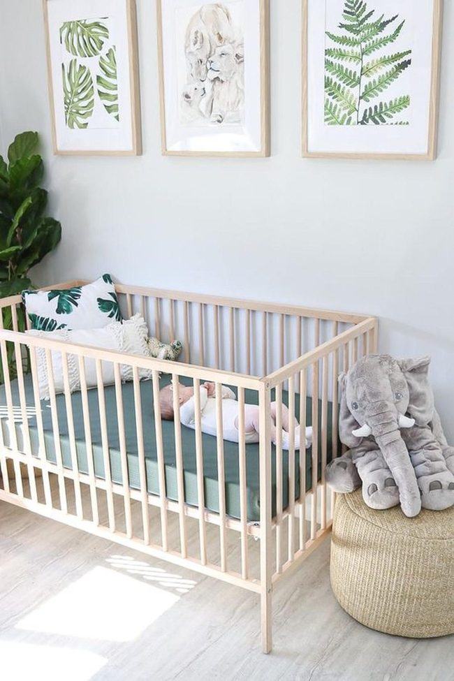 Green Woodland Nursery With Natural Wood