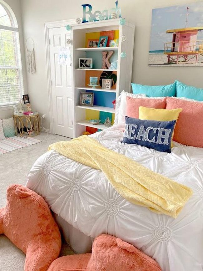 Coastal Bedroom Color Pop