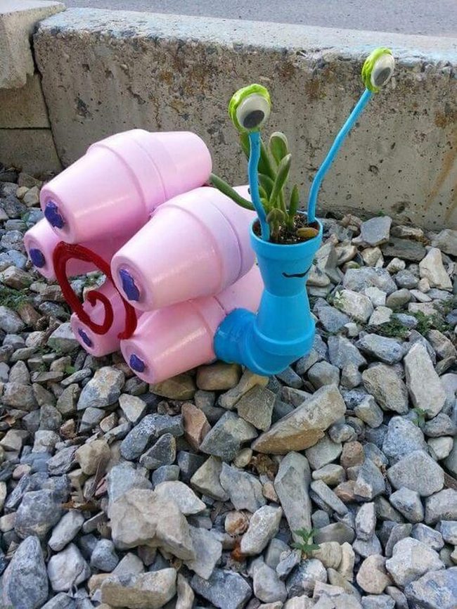 Recycled Snail Garden Sculptures
