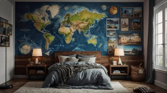 World Maps And Vintage Suitcases