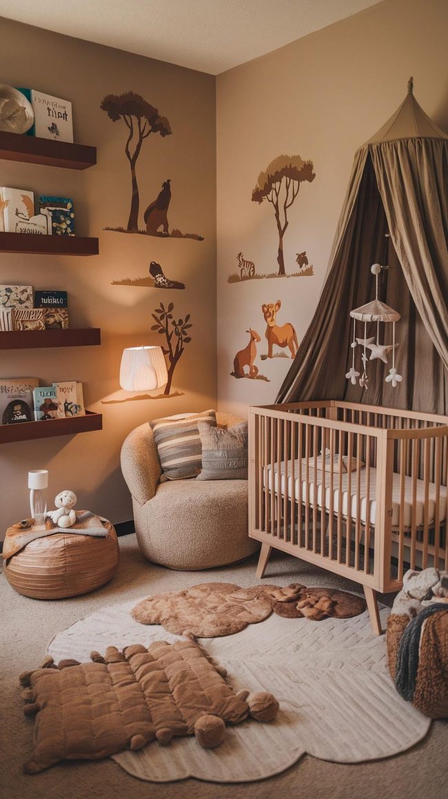 Earthy Green Woodland Nursery Design