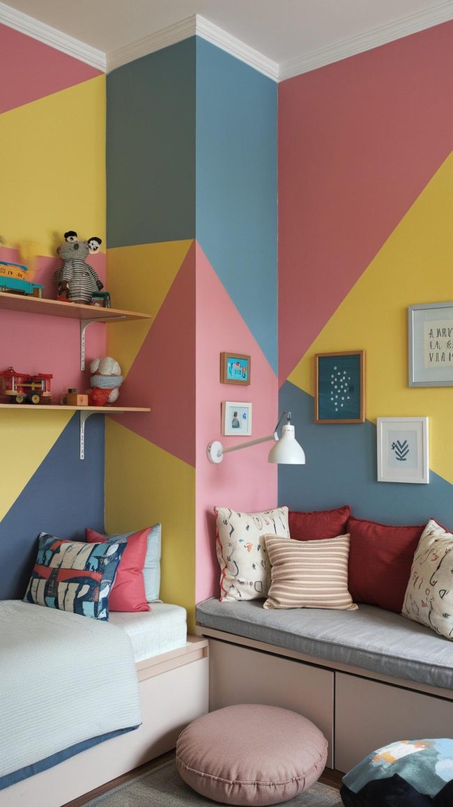 Window Seat Library With Plush Cushions