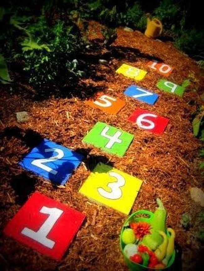 Painted Pathway Stones In Jewel Tones