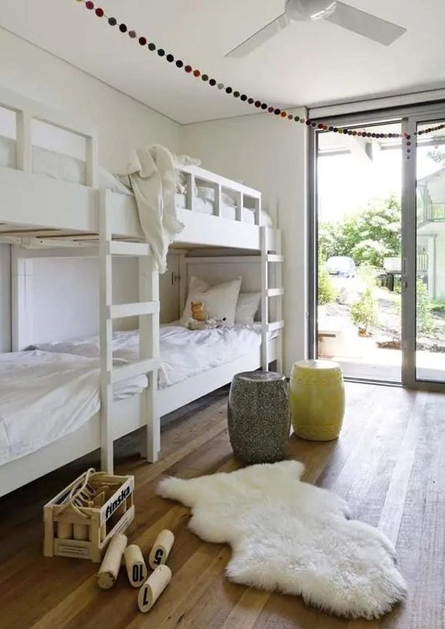 White Steel Bunk Beds, Sunlit Play