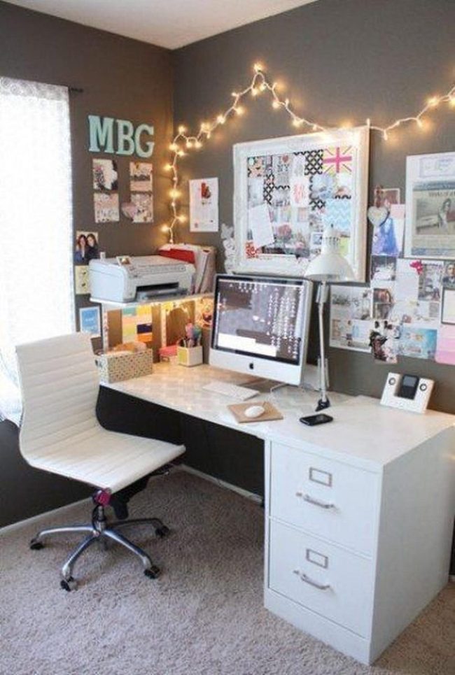 White Desks Dark Walls